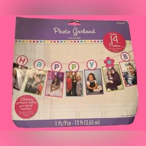 Happy Birthday Photo Garland. Holds 14 photos! Great for any Age! NEW!